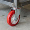 100mm Pressed Steel Swivel Castor Wheel - Red Polyamide, 4-Hole Top Plate - 110kg Load Capacity