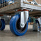 100mm Pressed Steel Swivel Castor with Blue Rubber on Polypropylene Wheel - 120kg Max Load