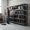 Heavy Duty Shelving 1770mm High Grey - 2 Bay Racking with 12x 62L Storage Boxes