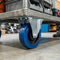 125mm Pressed Steel Fixed Castor with Blue Rubber on Polypropylene Wheel - 140kg Max Load