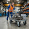 125mm Pressed Steel Fixed Castor Wheel - Black Rubber on Pressed Steel - 110kg Load Capacity