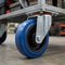 125mm Pressed Steel Swivel Castor with Blue Rubber on Polypropylene Wheel - 140kg Max Load