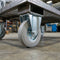 150mm Pressed Steel Fixed Castor Wheel - Grey Rubber on Pressed Steel - 130kg Load Capacity