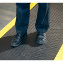 Anti-Fatigue Noise Reducing Mat – Durable PVC Foam, Non-Slip, Cushioned Support for Workstations, Garages with Yellow Safety Borders