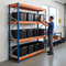 2x Heavy Duty Shelving - 2000mm High - Blue & Orange with 8x 62L Storage Boxes