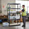 Premium Shelving Unit 1800mm High Grey with 12x 33.5L Storage Boxes UK