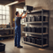 Premium Heavy Duty Shelving - 2200mm High - Grey with 8x 62L Plastic Storage Boxes