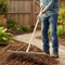 Heavy Duty Aluminum Crown Landscaping Rake - 66cm Wide with 18 Teeth for Efficient Flower Bed Preparation and Gravel Leveling