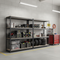 2x Heavy Duty Garage Shelving - 2200mm High - 500kg Load Capacity - Grey