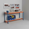 Premium Workbench - Lower Half Shelf - 915mm High - 400kg - Chipboard - Blue/Orange - Pack of 2