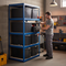 Heavy Duty Industrial Shelving Unit with Recycled Plastic Storage Boxes