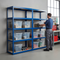 Heavy Duty 2x Shelving Unit - 1800mm High with 8x 60L Plastic Storage Boxes
