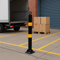 76mm Black & Yellow Fold Down Parking Post With Integral Lock & Chain Eyelet