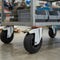 80mm Pressed Steel Swivel Castor, Black Rubber on Polypropylene Wheel, Directional Brake - 60kg Load
