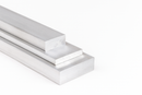 Aluminium flat bars stacked in three sizes