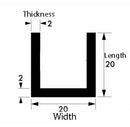 20mm x 20mm x 2mm Aluminium Channel | 6063T6 Alloy | Lightweight, Strong & Corrosion-Resistant | Ideal for DIY & Structural Use
