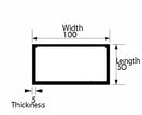 Versatile Aluminium Rectangular Tube 100mm×50mm×5 mm – Strong, Machinable 6082 Alloy