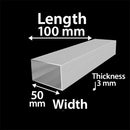 100mm x 50mm x 3mm Stainless Steel Rectangular Tube – Heavy-Duty, Rustproof & Ideal for Construction
