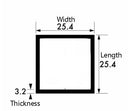 Brushed & Polished Aluminium Square Tube – 3.2mm Thick, 25.4mm x 25.4mm (1" x 1" x 10swg) | Strong Lightweight Metal Box Section for DIY, Fabrication & Industrial Use