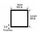 Heavy-Duty Aluminium Square Tube – 101.6mm x 101.6mm x 3.2mm (4" x 4" x 10swg) – Plain Finish Extra-Large, Rust-Resistant Box Section for DIY Projects, Industrial Furniture Frames & Structural Engineering Builds