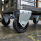 100mm Pressed Steel Fixed Castor Wheel - Black Polypropylene Wheel with Bolt-Hole - 85kg Max Load