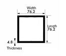 Titan Aluminium Square Tube – 76.2mm x 76.2mm x 4.8mm (3" x 3" x 3/16") – Plain Finish Heavy-Duty Box Section with Radius Corners, Ultra-Durable Rust-Resistant Metal Tubing for DIY Projects, Designer Furniture & Structural Builds