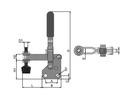 Vertical Toggle Clamp – Red Handle & Adjustable Spindle