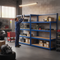 4x Premium Heavy Duty Garage Shelving 1770mm | Up to 600kg Per Shelf | Blue MDF Boltless Racking | UK