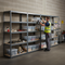 Premium 4x Shelving Units - 1800mm High - Grey with 12x 60L Plastic Storage Boxes
