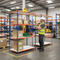 Premium 4x Industrial Shelving - 1980mm High - 340kg Capacity - Melamine - Blue & Orange