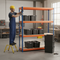 2x Heavy Duty Shelving - 2000mm High - Blue & Orange with 8x 37L Plastic Storage Boxes