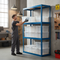 Premium Heavy Duty Shelving Unit - 1600mm High with 12x 60L Plastic Storage Boxes