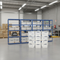 4x Heavy Duty Shelving Units - 2130mm High - Blue with 12x 33.5L Storage Boxes