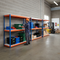 4 Bay Heavy Duty Melamine Shelving 1677mm High 400kg Capacity - Blue & Orange Industrial Racking