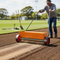 Professional Drop Spreader with Ribbed Rubber Conveyor Belt for Accurate Top Dressing Application