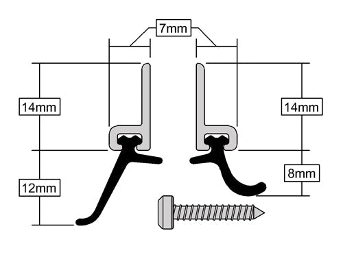 Heavy Duty Screw Fix Around Door Seal Protection For Inward Opening Doors