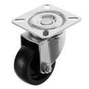 White Smoke 50mm Pressed Steel Swivel Castor Wheel - Black Polypropylene & 4-Hole Top Plate - 65kg Max Load
