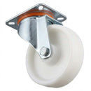 White Smoke 80mm Pressed Steel Swivel Castor Wheel with 4 Hole Top Plate & White Nylon Wheel - 120kg Load Capacity
