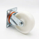 White Smoke 100mm Pressed Steel Swivel Castor Wheel with 4 Hole Top Plate & White Nylon Wheel - 140kg Load Capacity