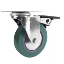 Industrial Braked Top Plate Green Budget Castors For Commercial Use