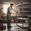 Heavy Duty Garage Shelving 1600mm High | 500kg Per Shelf | Boltless Chipboard | Grey Steel | UK Warehouse & Workshop Storage