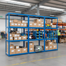 Heavy Duty Shelving Unit 1600mm High | 280kg Per Shelf | Boltless MDF | Blue Steel | UK Garage & Workshop Storage