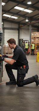 Premium Heavy Duty Cargo Trousers with 4-Way Stretch, Gusseted Crotch, and Leg Extension for Outdoor Work - Detail View