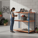 Heavy Duty Workbench - 915mm High - 340kg Capacity - Chipboard - Blue/Orange