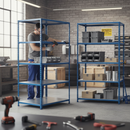 Premium Industrial Shelving Unit - 1830mm High - 200kg Capacity - Steel - Blue Finish