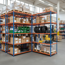 Heavy Duty Industrial Shelving Unit - 3050mm Extra Tall - 340kg Capacity - Blue & Orange Steel
