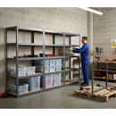 4x Heavy Duty Shelving Units - 1800mm High - Grey with 8x 60L Plastic Storage Boxes