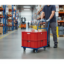 Premium Heavy Duty Dolly Trolley for Safe Transport of Crates and Totes with Swivel Nylon Wheels