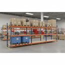3x Heavy Duty Longspan Shelving - 2500mm High - Blue & Orange