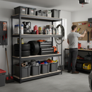 Premium Heavy Duty Garage Shelving 2000mm High | 500kg Capacity | Boltless Grey Steel Racking UK